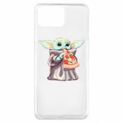 Чехол для Oppo A73 Baby Yoda eats pizza - PrintSalon