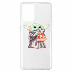 Чехол для Oppo A74 4G Baby Yoda eats pizza - PrintSalon