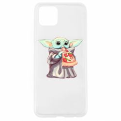 Чехол для Oppo A92s Baby Yoda eats pizza - PrintSalon