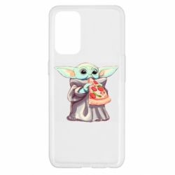 Чехол для Oppo Reno 5 4G Baby Yoda eats pizza - PrintSalon