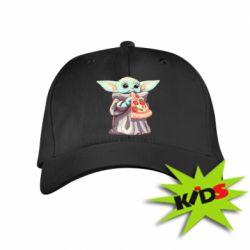 Детская кепка Baby Yoda eats pizza - PrintSalon