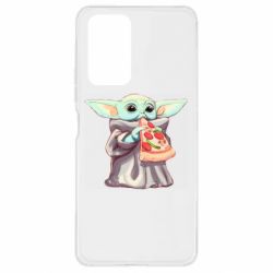 Чехол для Xiaomi Redmi Note 10 Pro Baby Yoda eats pizza - PrintSalon