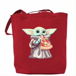 Эко-сумка Baby Yoda eats pizza - PrintSalon