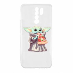 Чехол для Xiaomi Redmi 9 Baby Yoda eats pizza - PrintSalon