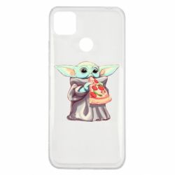 Чехол для Xiaomi Redmi 9c Baby Yoda eats pizza