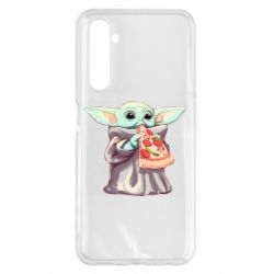Чехол для Realme 6 Pro Baby Yoda eats pizza - PrintSalon