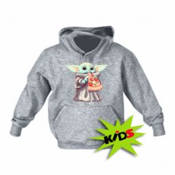 Детское худи Baby Yoda eats pizza - PrintSalon