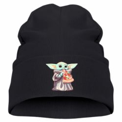 Детская шапка Baby Yoda eats pizza - PrintSalon