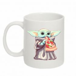 Чашка 320ml Baby Yoda eats pizza