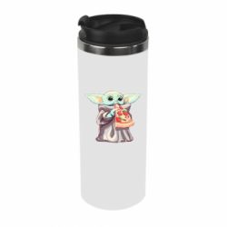 Термокружка Baby Yoda eats pizza - PrintSalon