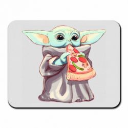 Коврик для мыши Baby Yoda eats pizza - PrintSalon