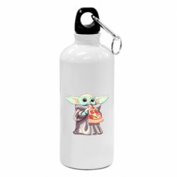 Фляга Baby Yoda eats pizza - PrintSalon