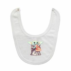 Слюнявчик  Baby Yoda eats pizza - PrintSalon