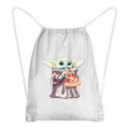 Рюкзак-мешок Baby Yoda eats pizza - PrintSalon