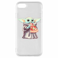 Чехол для iPhone 7 Baby Yoda eats pizza - PrintSalon