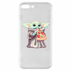 Чехол для iPhone 7 Plus Baby Yoda eats pizza - PrintSalon