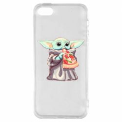 Чехол для iPhone5/5S/SE Baby Yoda eats pizza - PrintSalon