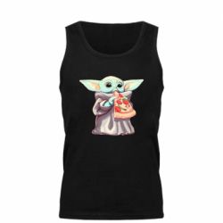 Мужская майка Baby Yoda eats pizza - PrintSalon