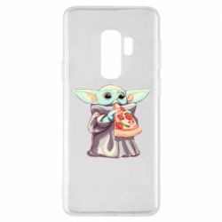 Чехол для Samsung S9+ Baby Yoda eats pizza - PrintSalon