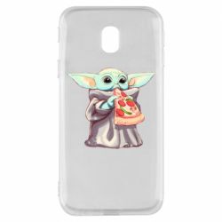 Чехол для Samsung J3 2017 Baby Yoda eats pizza - PrintSalon