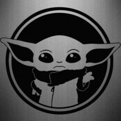Наклейка Baby yoda monochrom - PrintSalon