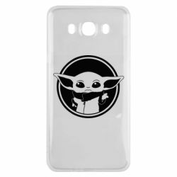 Чехол для Samsung J7 2016 Baby yoda monochrom - PrintSalon
