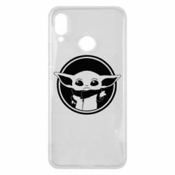 Чехол для Huawei P Smart Plus 2018 Baby yoda monochrom - PrintSalon