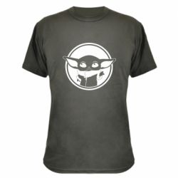 Камуфляжная футболка Baby yoda monochrom - PrintSalon
