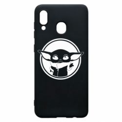 Чехол для Samsung A20 Baby yoda monochrom - PrintSalon