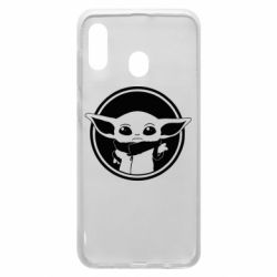 Чехол для Samsung A30 Baby yoda monochrom - PrintSalon