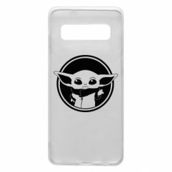 Чехол для Samsung S10 Baby yoda monochrom - PrintSalon