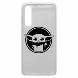 Чехол для Huawei P30 Baby yoda monochrom - PrintSalon