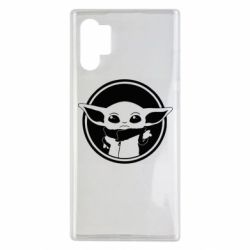 Чехол для Samsung Note 10 Plus Baby yoda monochrom - PrintSalon