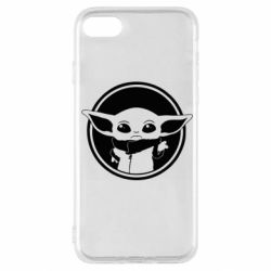 Чехол для iPhone SE 2020 Baby yoda monochrom - PrintSalon