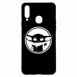 Чехол для Samsung A20s Baby yoda monochrom - PrintSalon