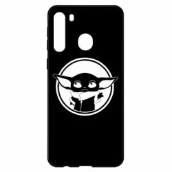 Чехол для Samsung A21 Baby yoda monochrom - PrintSalon