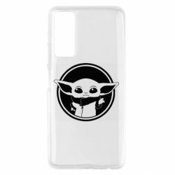 Чехол для Huawei P Smart 2021 Baby yoda monochrom - PrintSalon