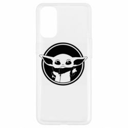 Чехол для Oppo Reno 4 Baby yoda monochrom - PrintSalon