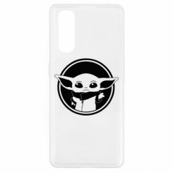 Чехол для Oppo Find X2 Baby yoda monochrom - PrintSalon