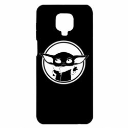 Чехол для Xiaomi Redmi Note 9S/9Pro/9Pro Max Baby yoda monochrom - PrintSalon
