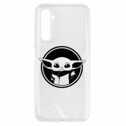 Чехол для Realme 6 Baby yoda monochrom - PrintSalon