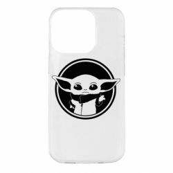 Чехол для iPhone 14 Pro Baby yoda monochrom - PrintSalon