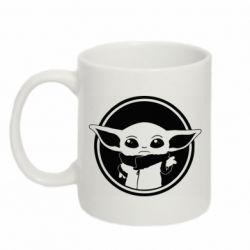 Чашка 320ml Baby yoda monochrom