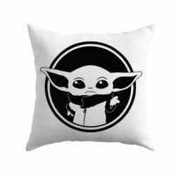 Подушка Baby yoda monochrom - PrintSalon