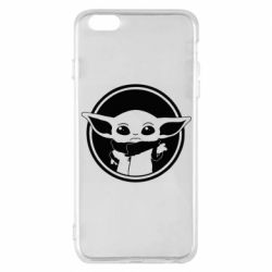 Чехол для iPhone 6 Plus/6S Plus Baby yoda monochrom - PrintSalon