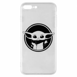 Чехол для iPhone 7 Plus Baby yoda monochrom - PrintSalon