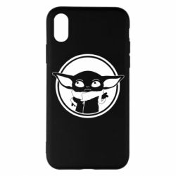 Чехол для iPhone X/Xs Baby yoda monochrom - PrintSalon