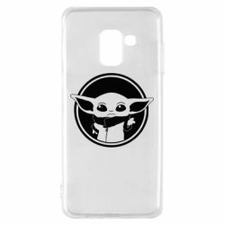 Чехол для Samsung A8 2018 Baby yoda monochrom - PrintSalon