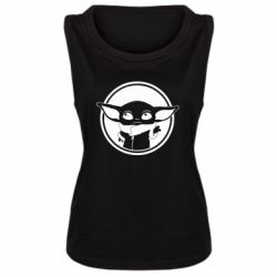 Женская майка Baby yoda monochrom - PrintSalon