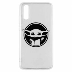 Чехол для Huawei P20 Baby yoda monochrom - PrintSalon